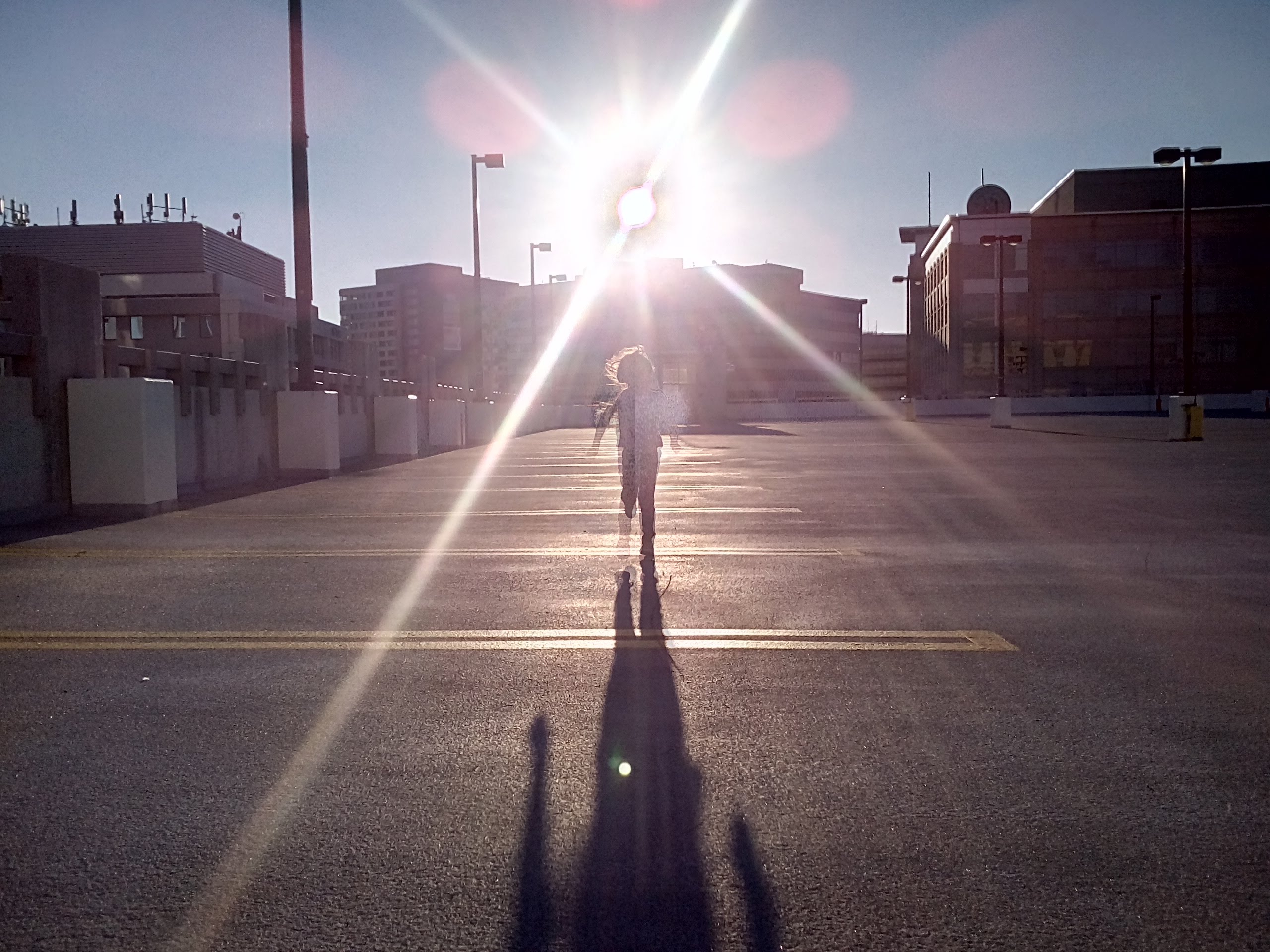 Late Fall, Afternoon Sun. Parking deck in Silver Spring, MD circa fall 2016